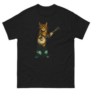 Banjo Cat - Funny Musical Cat Playing Banjo Graphic Tee - Unisex classic tee