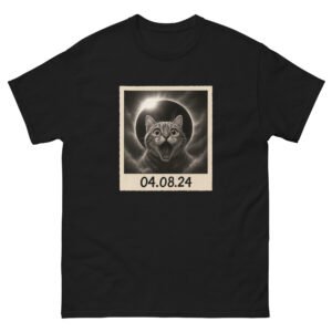Vintage Black Cat Eclipse Shirt – Retro Moon Date Graphic Tee - Unisex classic tee