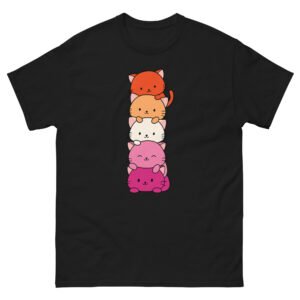 Stacked Cats Shirt – Lesbian Cute Cat Pile Cartoon T-Shirt - Unisex classic tee