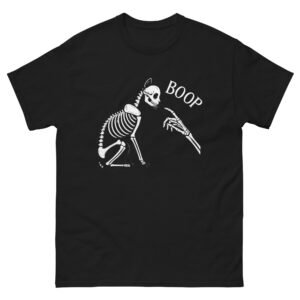 Skeleton Cat Shirt – Funny Halloween Boop Cat Bones Graphic Tee - Unisex classic tee