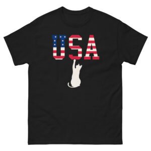 Patriotic Cat Shirt – USA American Flag Cat Silhouette Tee - Unisex classic tee
