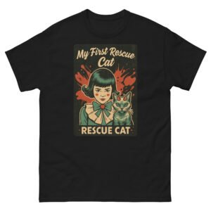 My First Rescue Cat Vintage T-Shirt – Retro Cat Adoption Shirt - Unisex classic tee