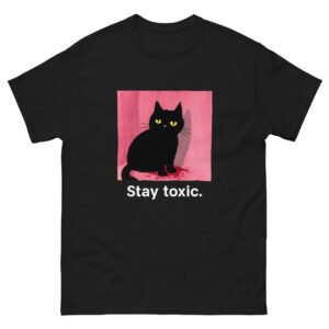 Stay Toxic Cat Meme - Funny White Cat 4AM Food Joke - Unisex classic tee