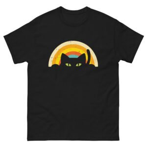 Rainbow Cat Eyes - Retro Vintage Cat Graphic T-Shirt for Cat Lovers - Unisex classic tee