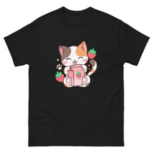 Kawaii Strawberry Milk Cat - Cute Anime Cat Lover Graphic Tee - Unisex classic tee
