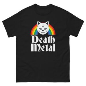 Death Metal Cat - Funny Rainbow Heavy Metal Cat Lover T-Shirt - Unisex classic tee