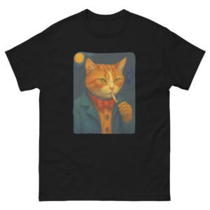 Smoking Orange Cat Art Tee - Classy Retro Cat in Suit Vintage Aesthetic - Unisex classic tee