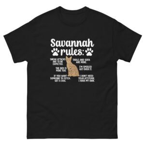 Savannah Cat Rules - Funny Cat Owner Saying T-Shirt for Savannah Cat Lovers - Unisex classic tee
