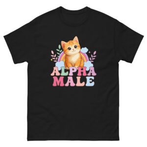 Alpha Male Cat - Funny Cute Orange Cat Rainbow T-Shirt for Cat Dads and Cat Moms - Unisex classic tee