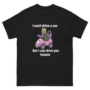 I Can’t Drive a Car but I Can Drive You Insane Cat - Funny Cat Meme T-Shirt - Unisex classic tee