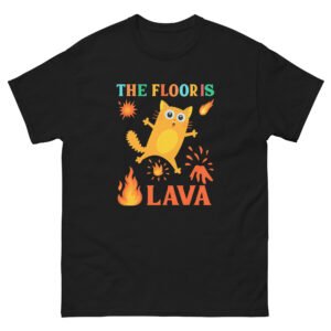 The Floor Is Lava Cat - Funny Jumping Cat Cartoon Design Tee - Unisex classic tee