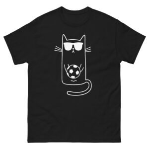 Cool Cat with Sunglasses - Minimalist Cat Soccer Ball Design - Unisex classic tee