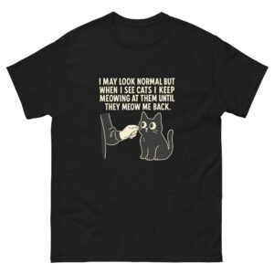 Funny Cat - Meowing Back Cat Meme Tee for Cat Lovers - Unisex classic tee
