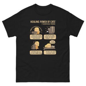 Healing Power of Cats Educational Cat - Funny Cat Facts Graphic Tee for Cat Moms - Unisex classic tee