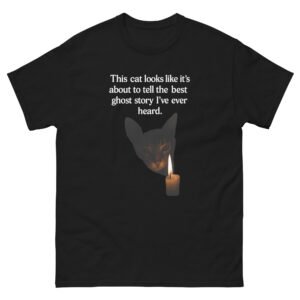 Best Ghost Story Cat Funny Cat Candle - Spooky Black Cat Halloween T-Shirt - Unisex classic tee