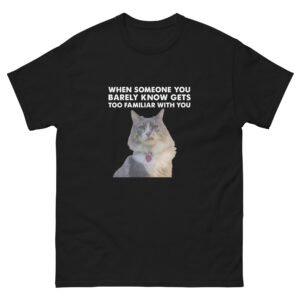 Sarcastic Cat - When Someone You Barely Know Gets Too Familiar Grumpy Cat Meme Tee - Unisex classic tee