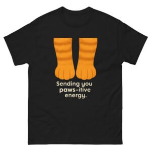 Paws-itive Energy Cat Paws - Uplifting Kitty Paw Print Motivation Graphic Tee, Unisex - Unisex classic tee
