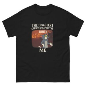Chaos Kitty Meltdown Meme - The Disaster Caused by Saying Me Vintage Cartoon Style Tee - Unisex classic tee