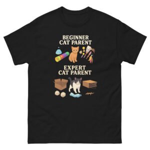 Beginner vs Expert Cat Parent - Funny Box-Loving Cat Owner Graphic Tee, Pet Lover Gift - Unisex classic tee